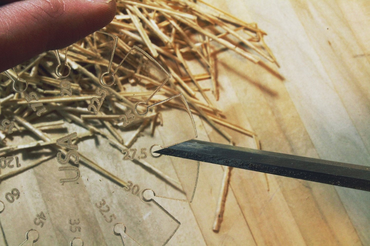 Bevel Gauge 15 deg to 120 deg - Clear Acrylic - Made in America