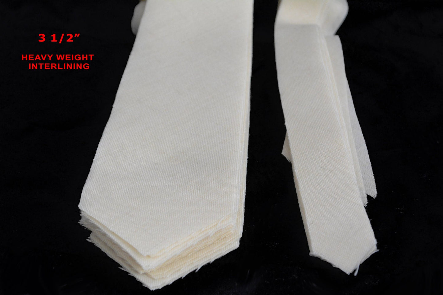 PRE-CUT 3 1/2" wide heavy weight necktie interfacing / interlining, wool + viscose AC Ter Kuile, finest available, Made Netherlands