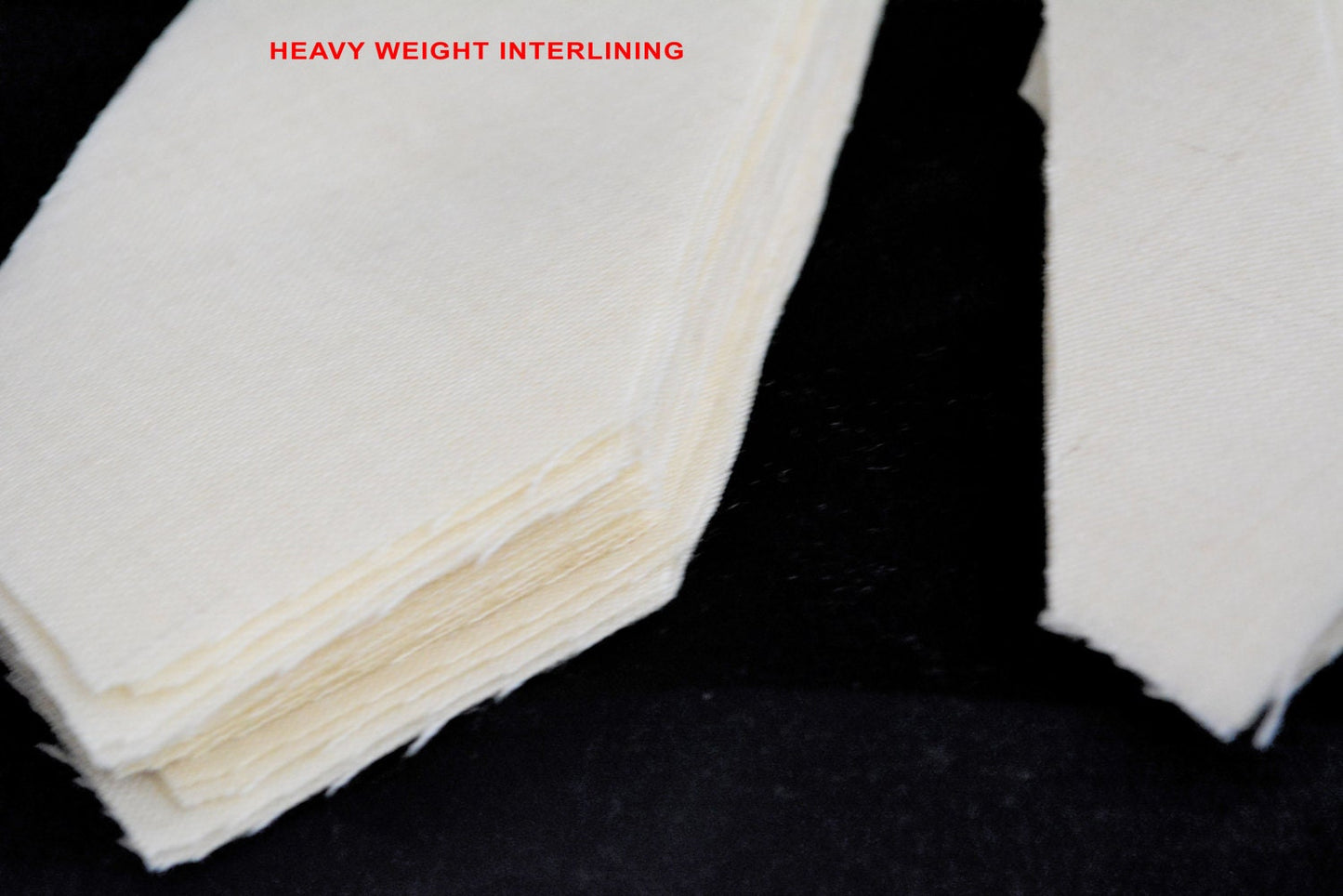PRE-CUT 3 1/2" wide heavy weight necktie interfacing / interlining, wool + viscose AC Ter Kuile, finest available, Made Netherlands