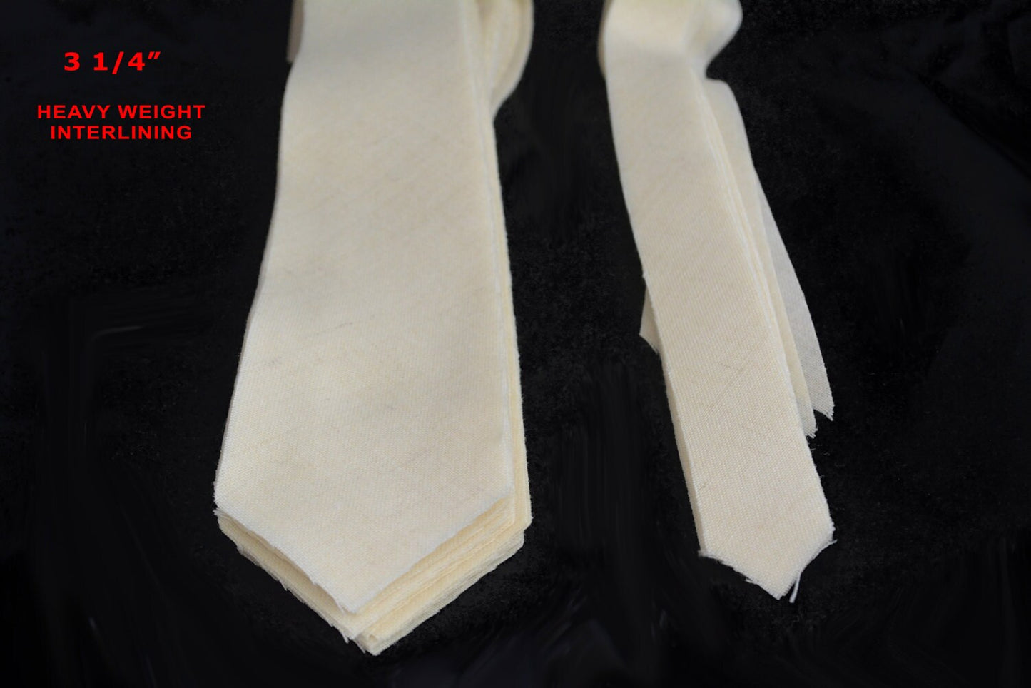 PRE-CUT 3 1/4" wide heavy weight necktie interfacing / interlining, wool + viscose AC Ter Kuile, finest available, Made Netherlands