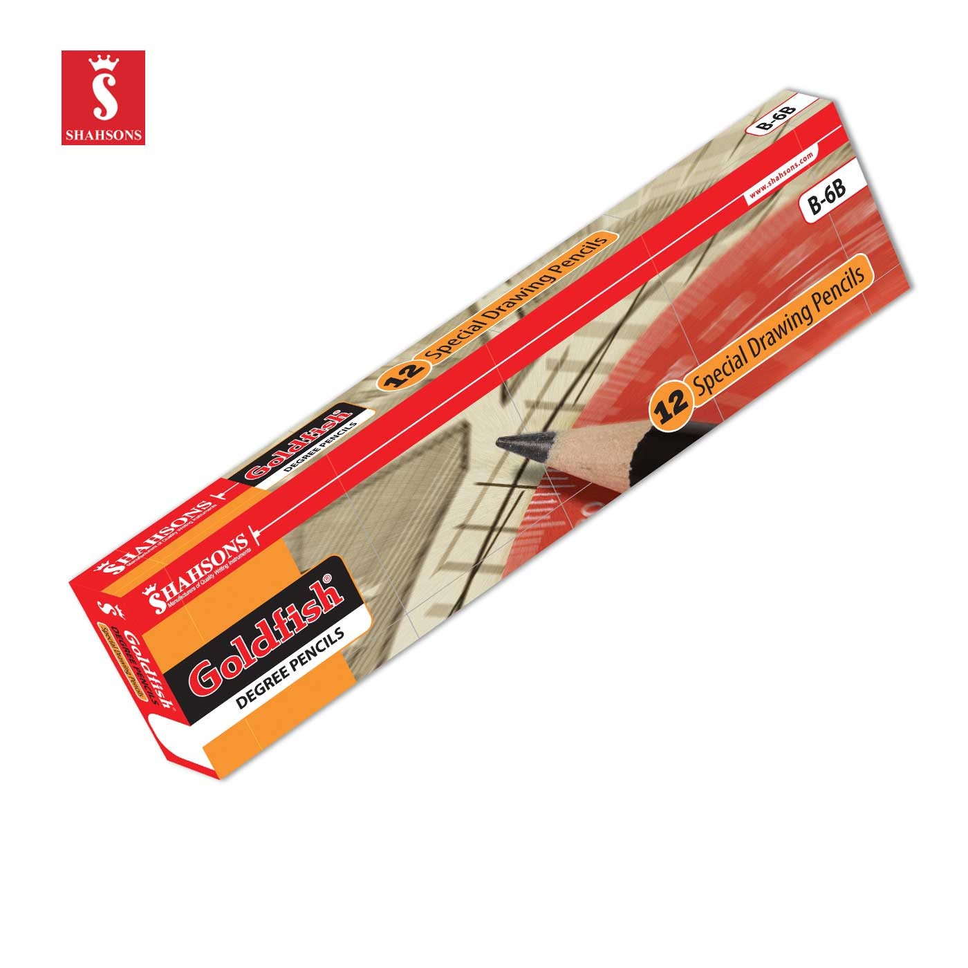 Shahsons Goldfish Polished Degree Pencils - 2 HB - 12 PACK - Quality Drafting Pencils - made in Pakistan