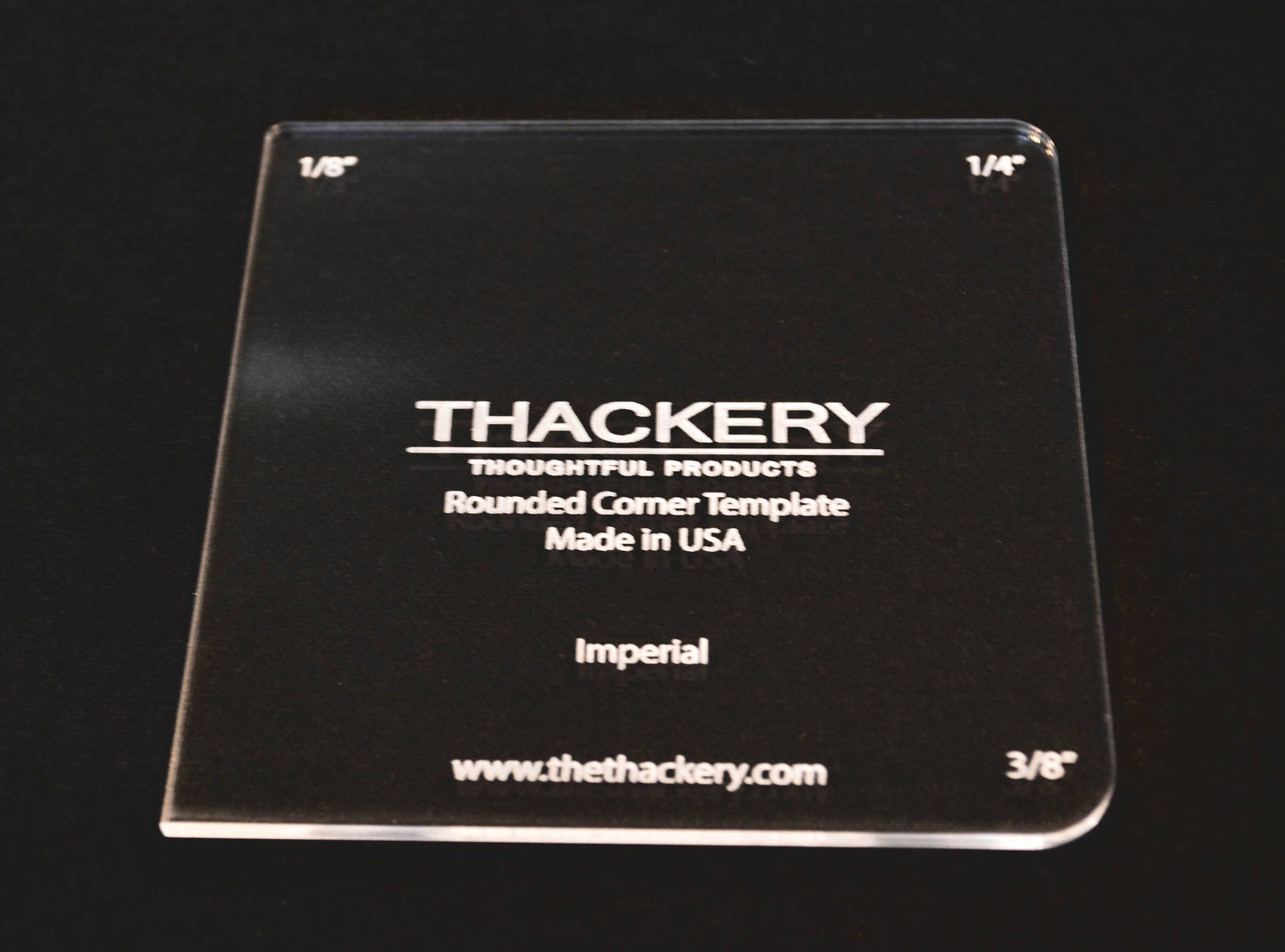 Thackery Rounded Corner Template - INCHES - complete set of 3 templates - 12 sizes