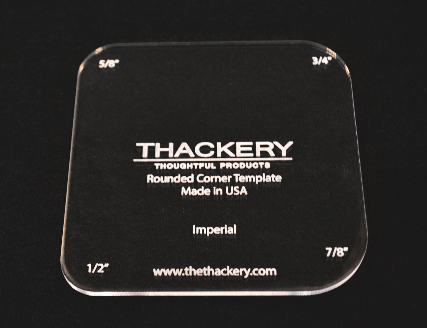 Thackery Rounded Corner Template - INCHES - complete set of 3 templates - 12 sizes