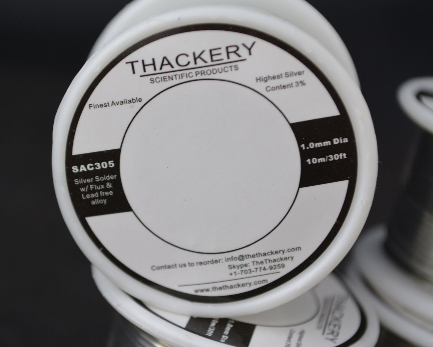 Thackery Silver Flux Core Solder Wire - SAC305 - available in .5mm .8mm and 1mm thickness - sold by the foot/meter
