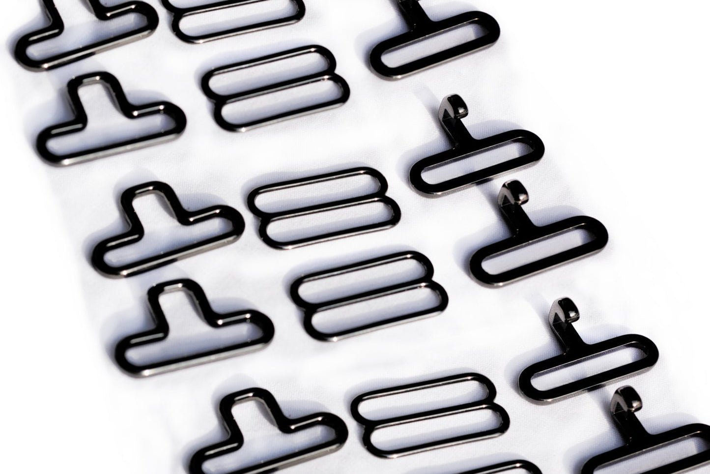 Lot of 10/25/50/100/250 3/4" Gunmetal Black metal BOW TIE hardware sets (3 pcs per, eye + hook + slide) finest hardware available anywhere!