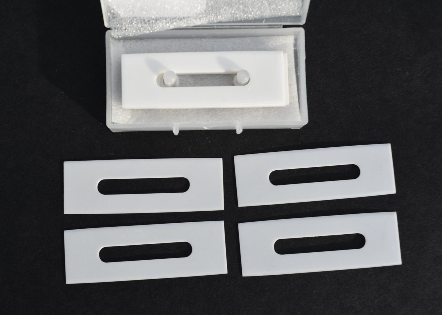 57mm x 19mm CERAMIC Slotted Slitter Blade (.4mm thick) “slotted slitter” - double edged