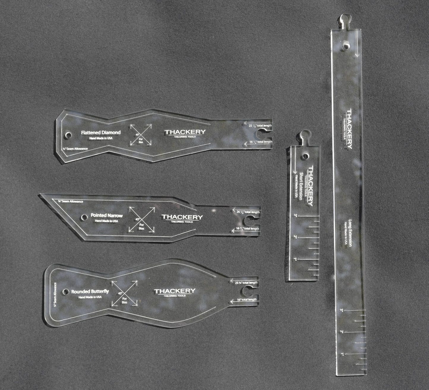 Set of 3 Acrylic BOW TIE PATTERNS (new patterns!) 1/4" Thick - Superb Quality, no finer set available in the world