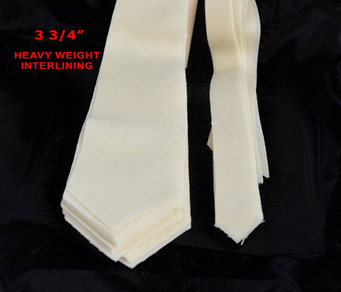 PRE-CUT 3 3/4" wide heavy weight necktie interfacing / interlining, wool + viscose AC Ter Kuile, finest available, Made Netherlands