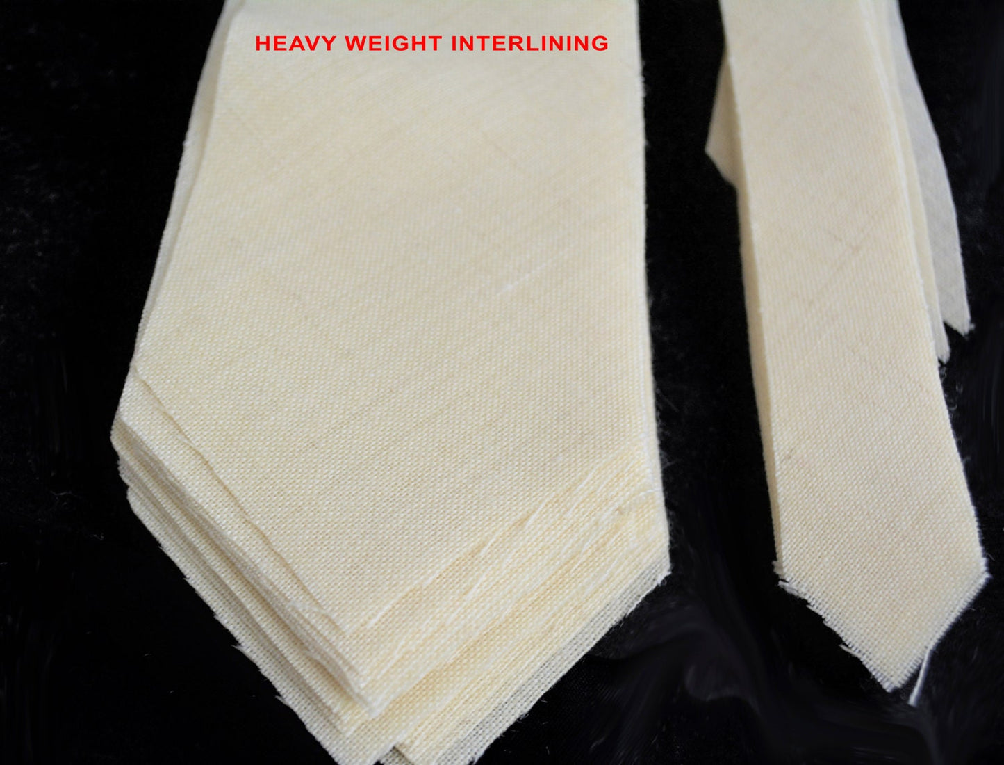 PRE-CUT 3 3/4" wide heavy weight necktie interfacing / interlining, wool + viscose AC Ter Kuile, finest available, Made Netherlands