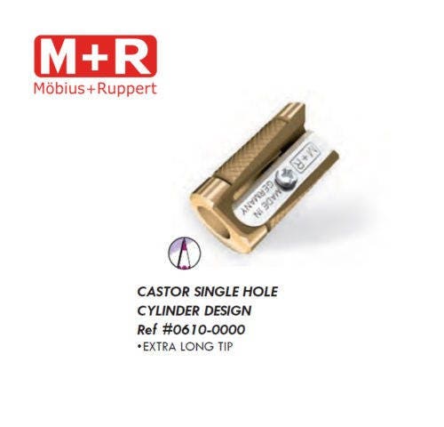Mobius + Ruppert (M+R) CASTOR 0610 Brass Pencil Sharpener - Finest in the world - MADE in GERMANY