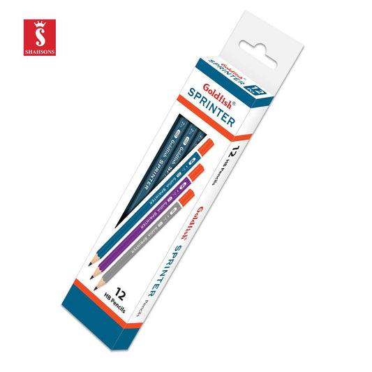 Shahsons Goldfish Sprinter Pencils - 2 HB - 12 PACK - Quality Writing Pencils - made in Pakistan