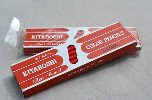 KITABOSHI 9352 Red Marking Pencils - 12 pack - Made in Japan