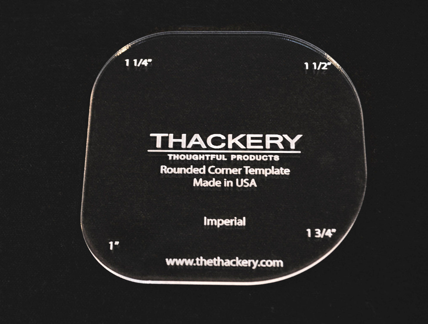 Thackery Rounded Corner Template - INCHES - complete set of 3 templates - 12 sizes