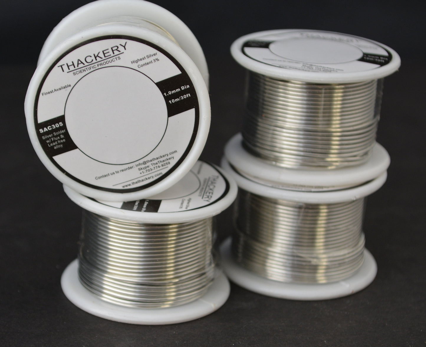 Thackery Silver Flux Core Solder Wire - SAC305 - available in .5mm .8mm and 1mm thickness - sold by the foot/meter