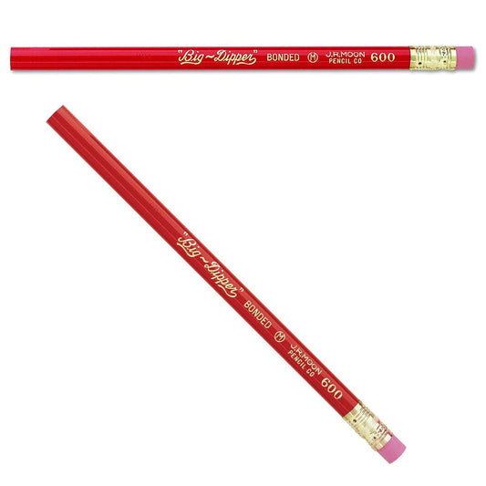 J.R. Moon Pencil Company BIG DIPPER 600 Jumbo Pencil W/ERASER #2 - choose 3 / 6 / 12 pack