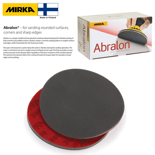 Mirka Abralon 6" silicon carbide round sanding pads (wet or dry) - choose grit - Made in Finland