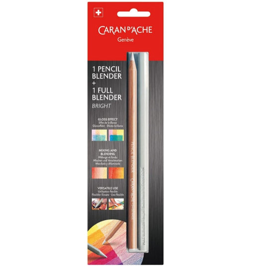 2-pack of Caran d'Ache - 1 Wood Pencil Blender & 1 Full Blender Bright (902.301) - Made in Switzerland - finest in the world!